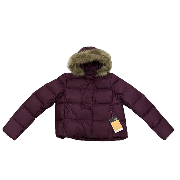 THE NORTH FACE Womens New Dealio 550 Down Short Jacket Blackberry Wine - Picture 16 of 16